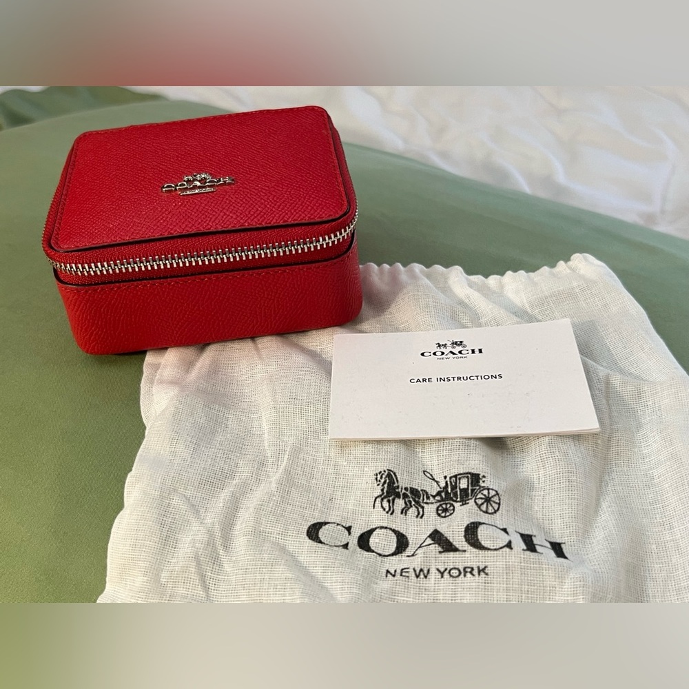 Coach red travel Jewelry Box
